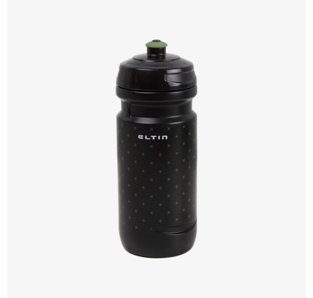 BIDÓN DE CICLISMO ELTIN 600ml NEGRO Y VERDE OLIVA